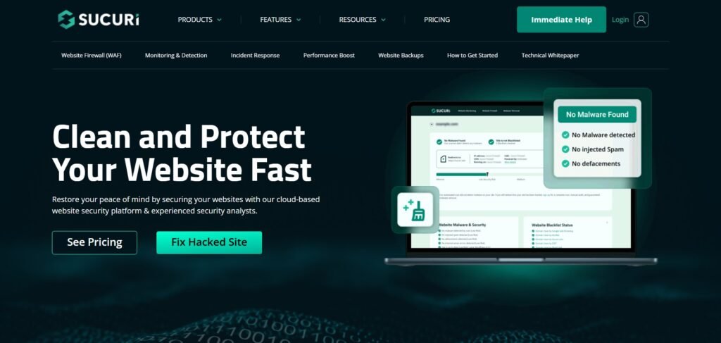 Boost Your Site's Protection with the Top 5 Best Plugin for WordPress Security 6 Sucuri home