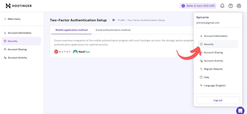 A Beginner's Guide to Hostinger Login and Dashboard 16 hostinger-2fa