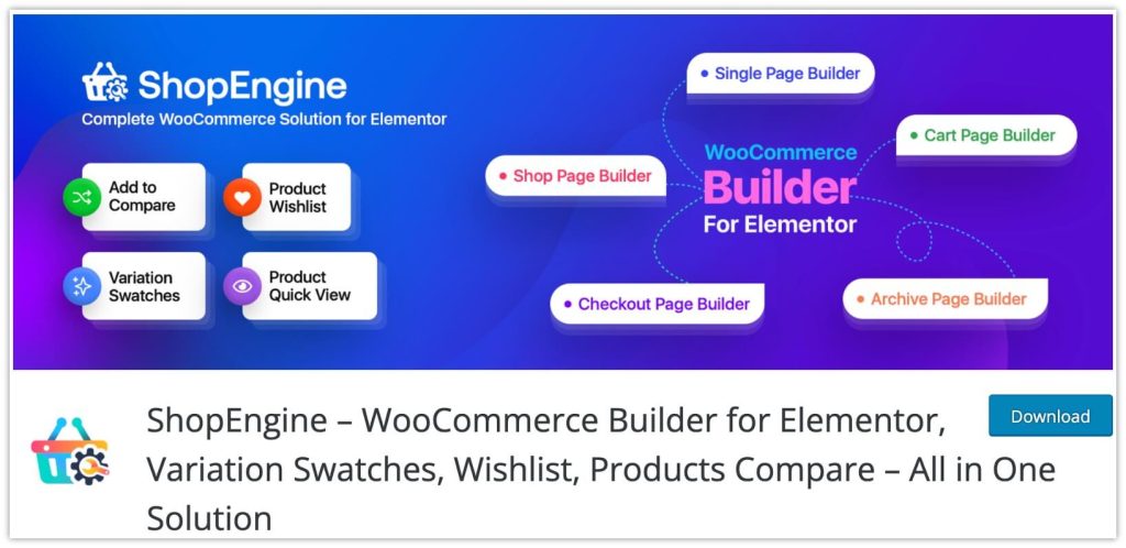 ShopEngine – WooCommerce Builder for Elementor, Variation Swatches, Wishlist, Products Compare – All in One Solution