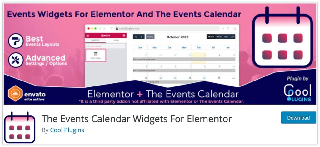 The Events Calendar Widgets for Elementor