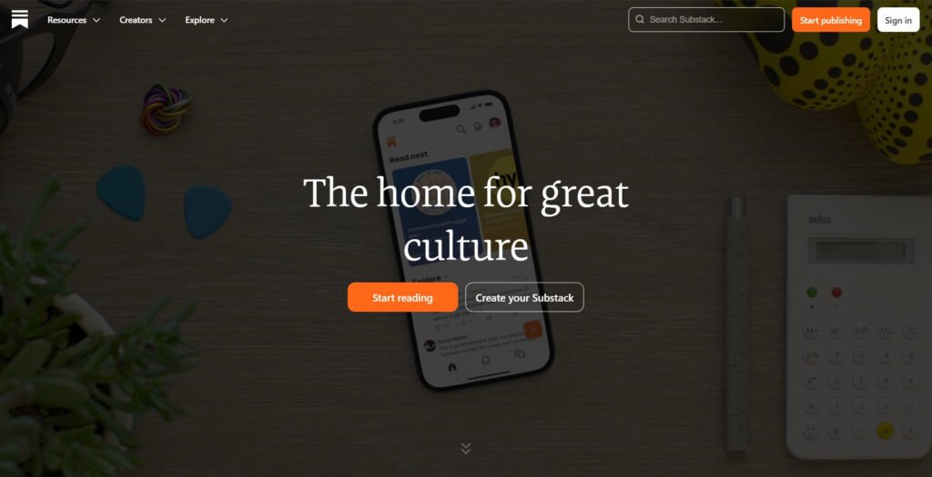 Substack-homepage