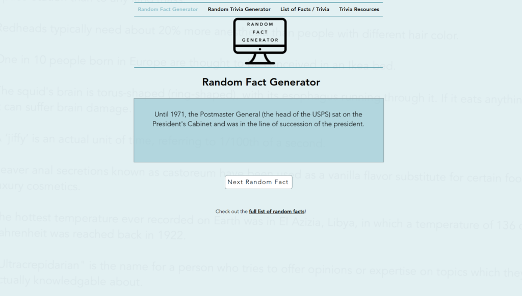 Random Fact Generator