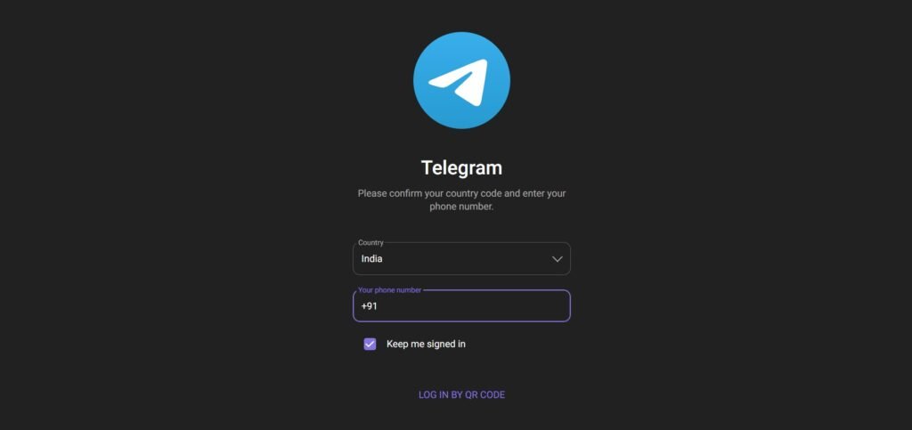 telegram login via phone