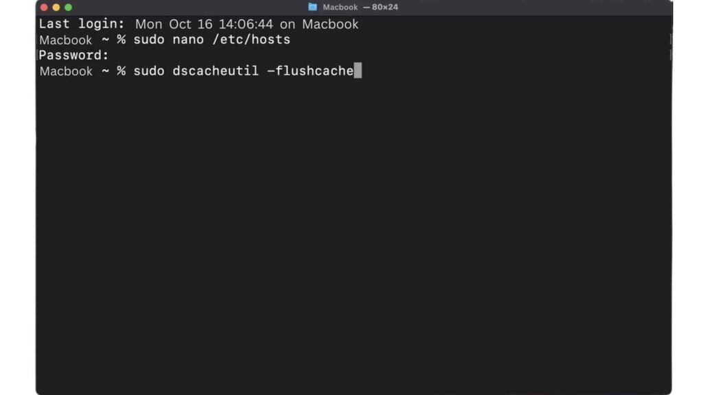 Flushcache command