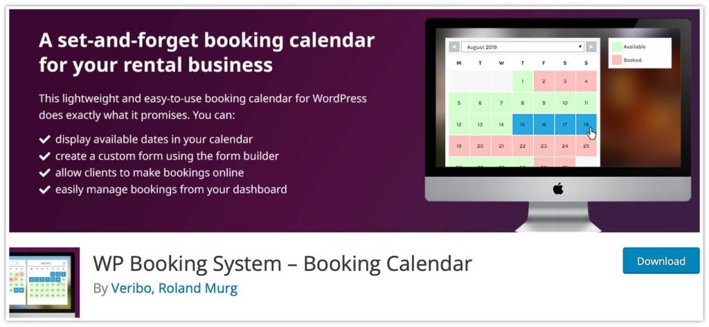 WP Booking System – Booking Calendar Plugin