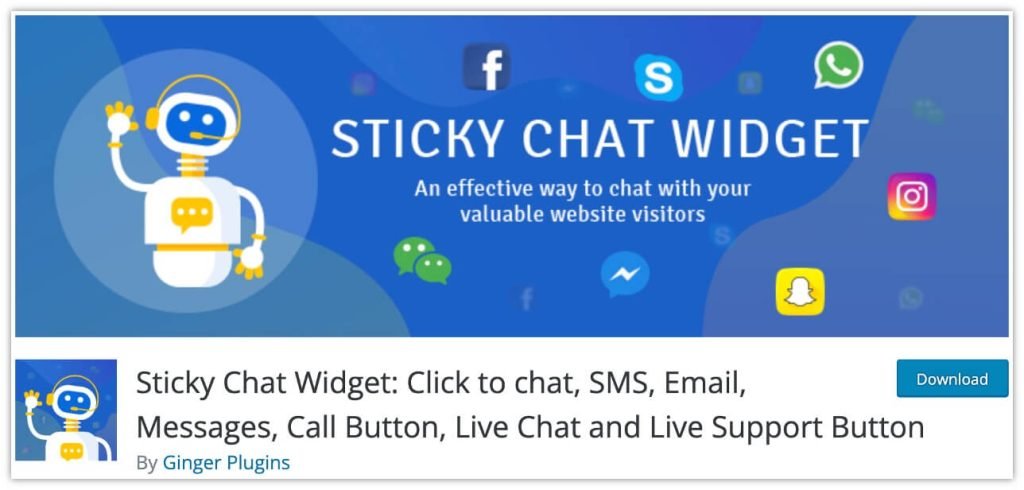 Sticky Chat Widget Plugin
