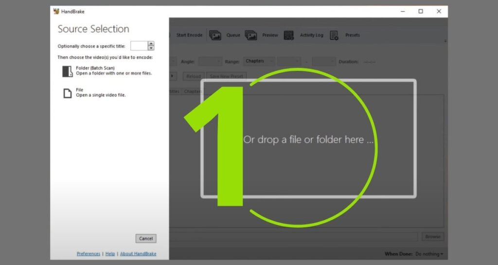 How to Convert MP4 into WEBP efficiently : A Step-by-Step Tutorial 2 Handbrake step 1