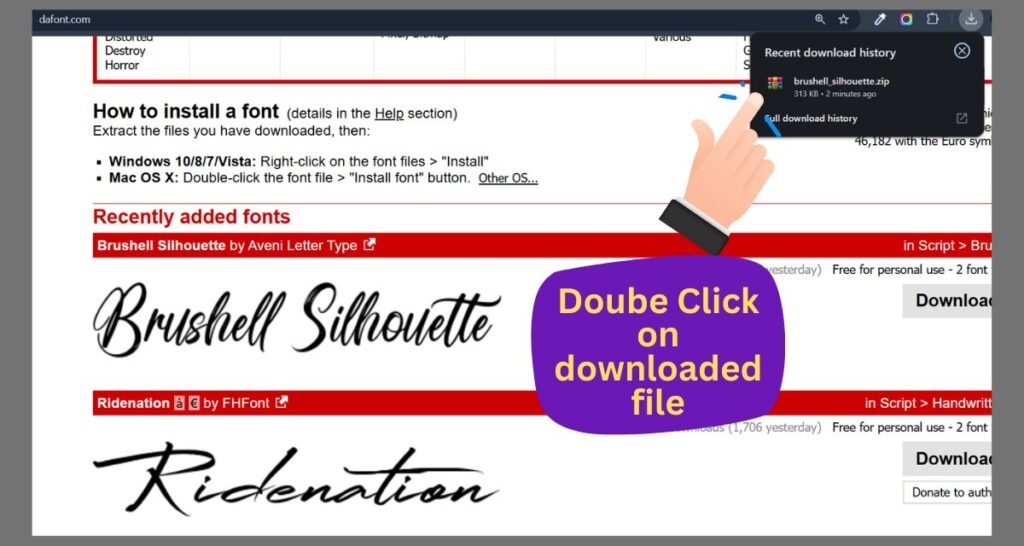 Why Designers Love Dafont.com Website 4 dafont.com double click
