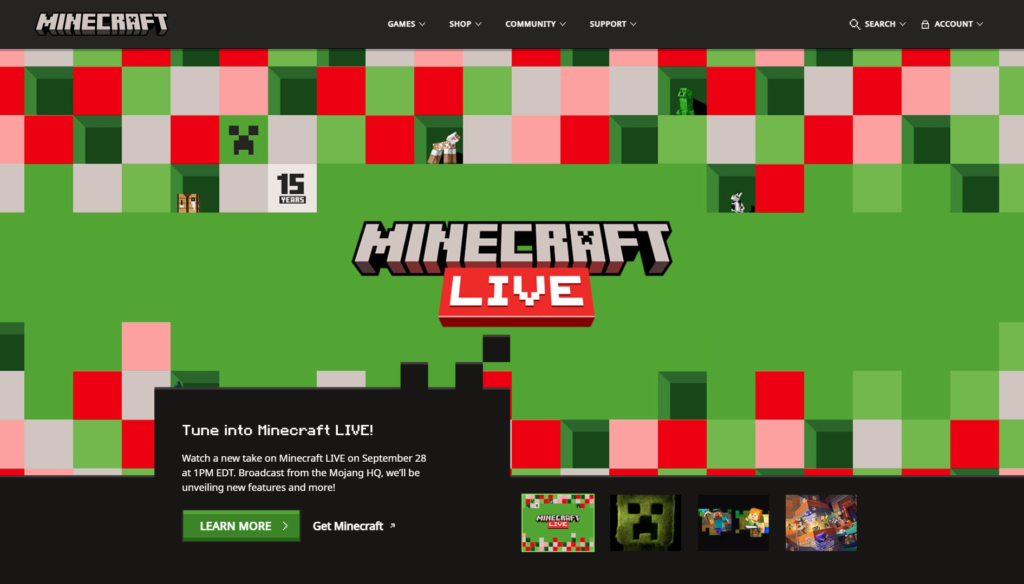Popular Website with .net Domain: What Makes Them Stand Out? 11 Minecraft.net image