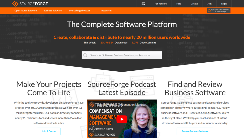 Popular Website with .net Domain: What Makes Them Stand Out? 3 SourceForge.net
