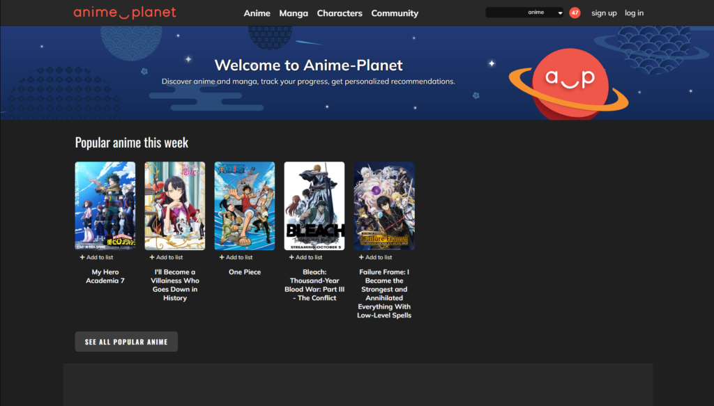 Top 10 Free Anime Websites to Watch Your Favourite Series Online 5 Anime Planet