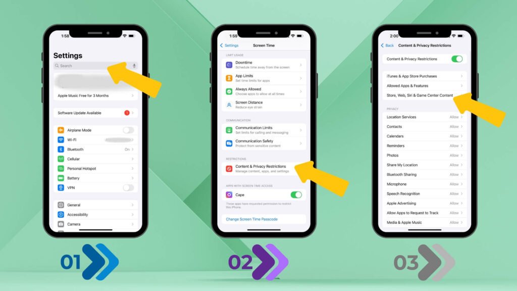 How to Block Websites on iPhone: A Step-by-Step Guide 1 How to Block Websites on iPhone steps (1)