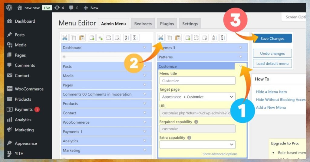 Hide or Remove the Customize Option