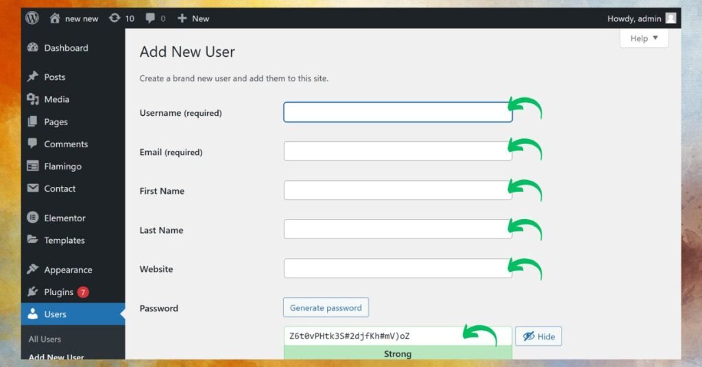 How to Make Another Login for a WordPress Site in 5 Simple Steps 2 Fill Out the New User Details